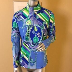 G LIFESTYLE GOLF BY GOTTEX Mock Collar Zip Neck Shirt - UPF 50+, Long Sleeve